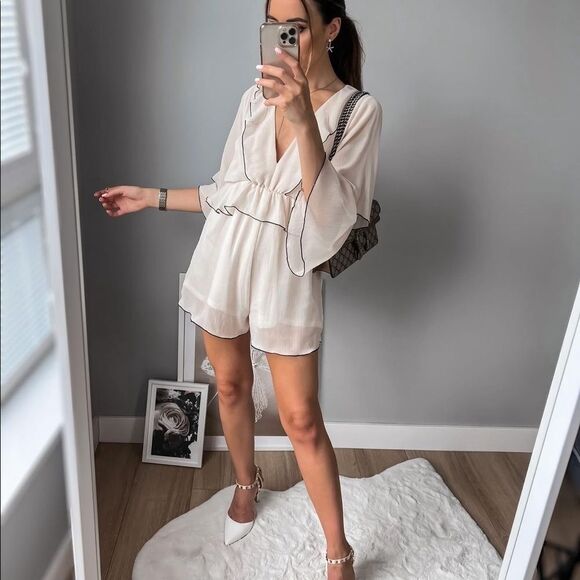 Zara Pants - Zara ruffled short jumpsuit
